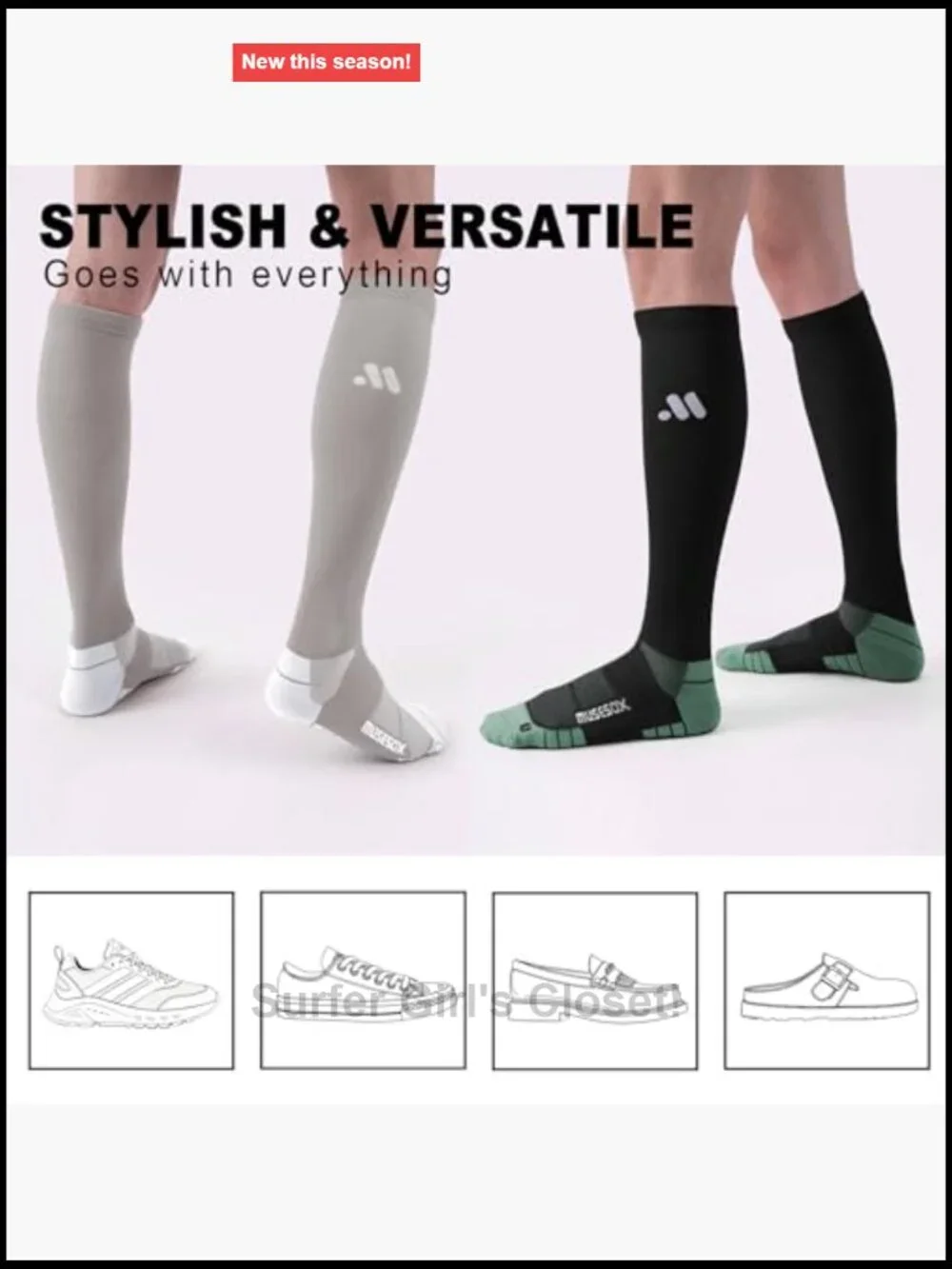 Compression Socks Knee High 15-20mmHg Graduated Support 3 Pairs Unisex